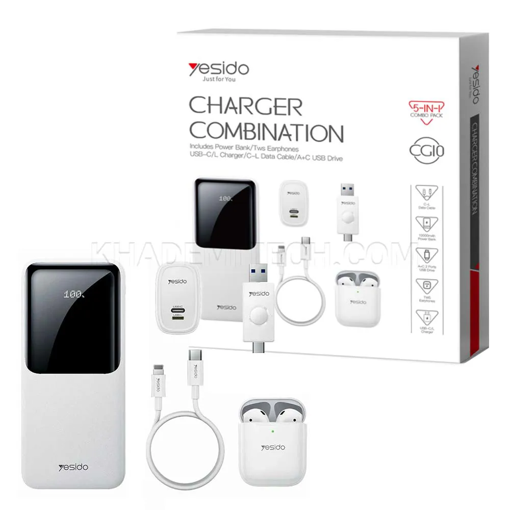 ce0afba45b85a4df7fb838932d7cf17c6434b1b0e65d48cde7b1e25c91fb0642.webp پک هدیه لوازم جانبی موبایل 5 عددی یسیدو مدل Yesido CG10