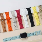 بند اپل واچ مدل SILICON 42mm/44mm/45mm/49mm طرح ردپا کرم