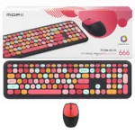 کیبورد و ماوس بی سیم مافی مدل MOFII 666MIX مشکی قرمز
