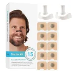 گیره رفع خروپف در 4 سایز مدل STARTER به همراه چسب بینی بسته 3 عددی سفید