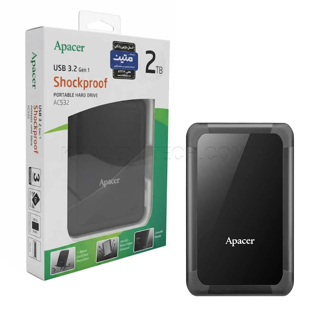 d52395cf831991fd89c7173b9b870095d4f4ba2a2dfac9a951929e7ddbf51273.webp هارد اکسترنال اپیسر مدل APACER AC532 USB 3.2 2TB مشکی