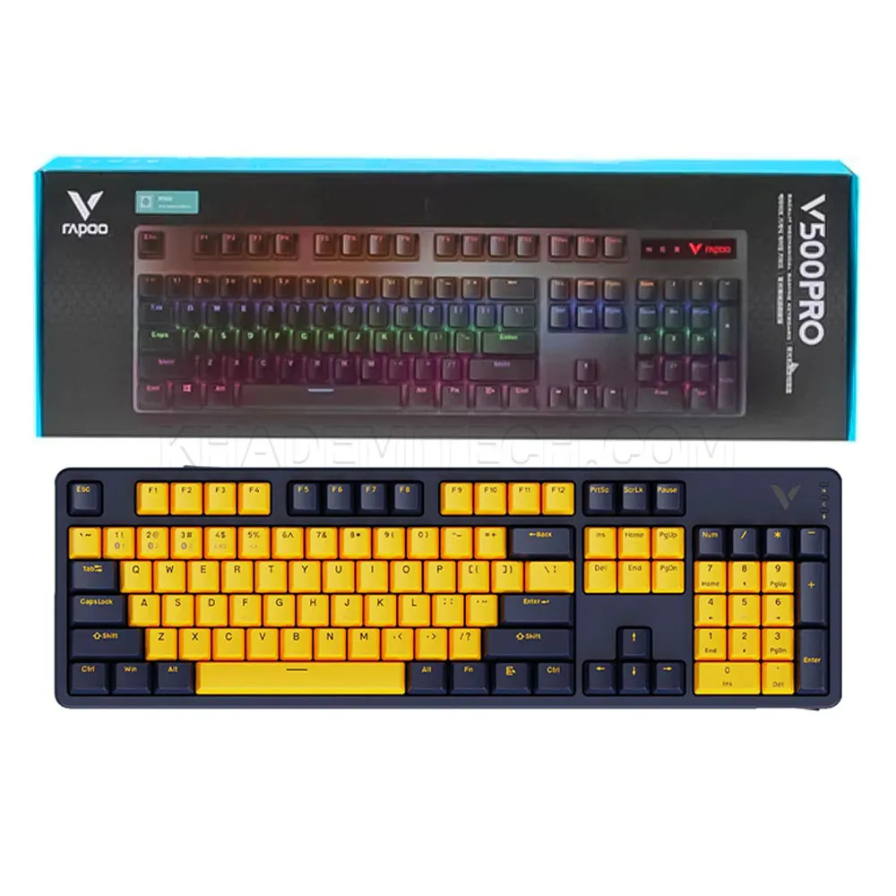 d69501c645b072dfb4a8f2ed8ea4123797642148bbc1e5a65d181abbdc680cda.webp کیبورد گیمینگ رپو مدل RAPOO V500 PRO زرد آبی