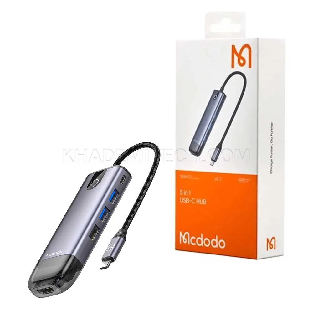 db506dcebe597266252aa924255cb5e5998d34c14f181f91bd96d3f454ac83bc.webp هاب مکدودو مدل Mcdodo HU-774 TYPE-C گارانتی متین