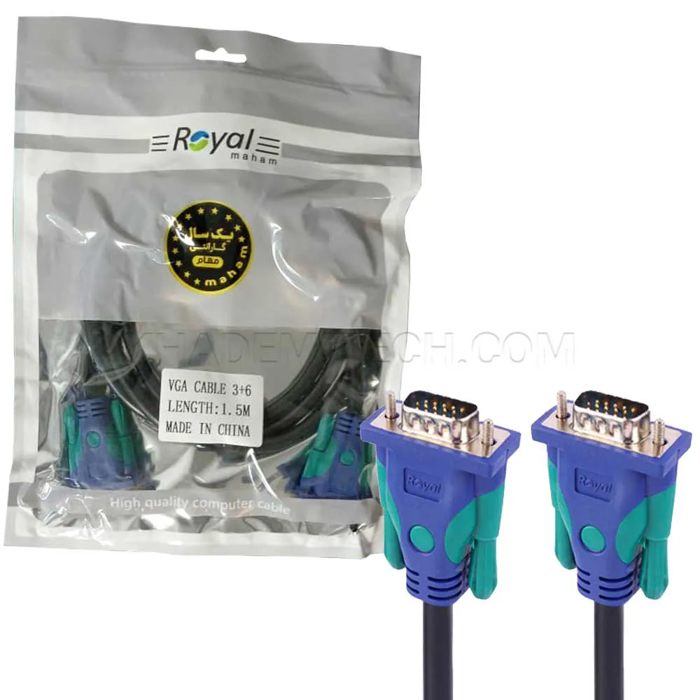 dd09004ae2e7f65a23954cbd4b2e7b7f90d85e757d95e7fa8d7a97a42bd7496b.webp کابل مانیتور رویال مدل ROYAL VGA 3+6 1.5M