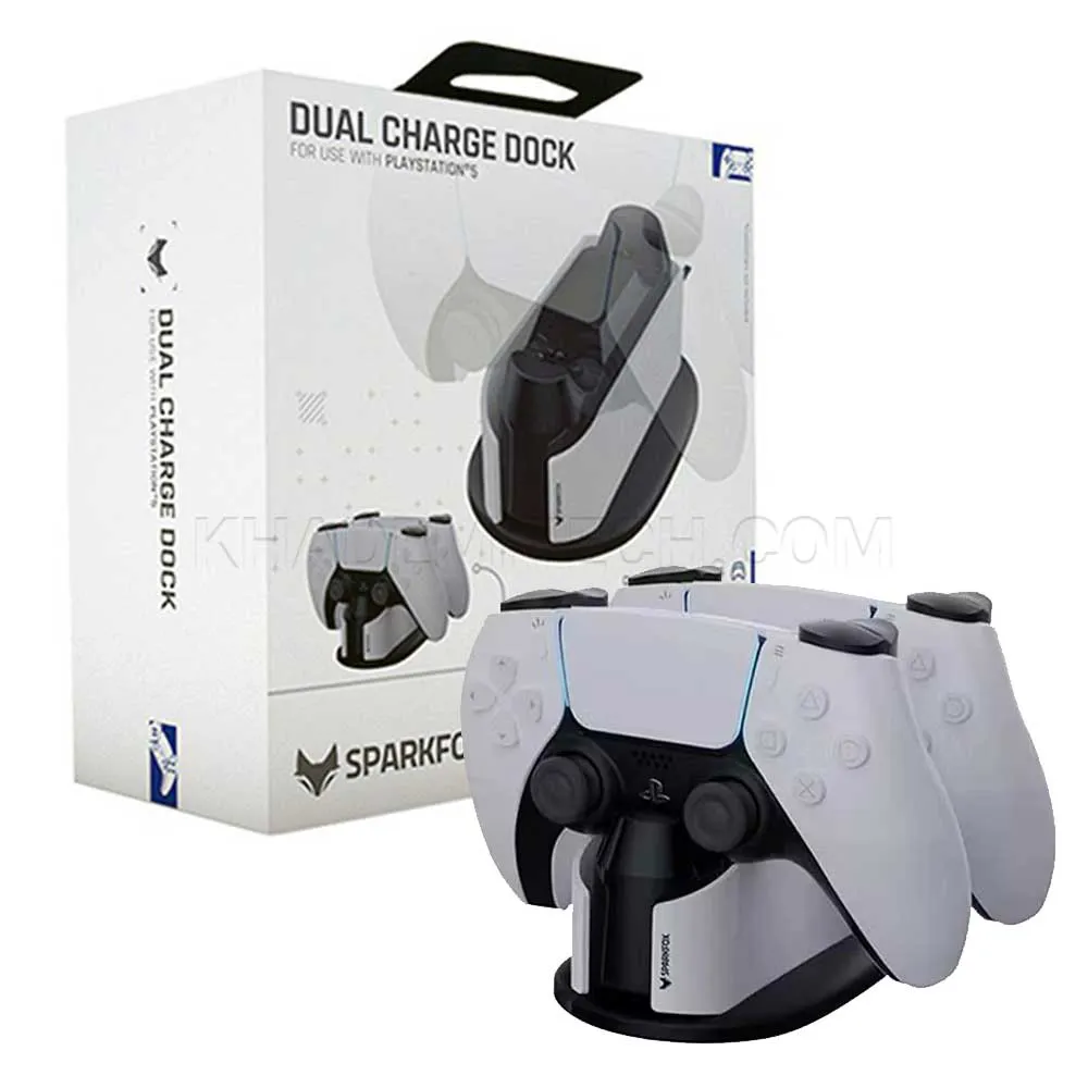 dd837c6222d87853280b7304080ae05fed0d72916c7112e69b81ba4526e66e38.webp پایه شارژر دسته اسپارک فاکس مدل SPARKFOX PS5 W20P504