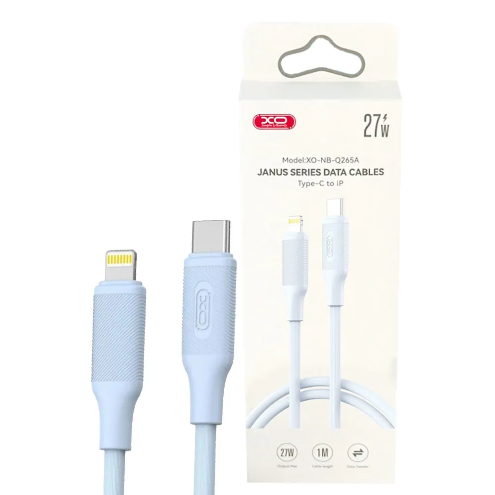 ddaa937e2a26f6f9371f320240ab5a493b784dc571bd40af932c8c080964a1fe.webp کابل شارژ لایتنینگ ایکس او مدل XO Q265A PD IPHONE آبی