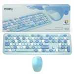 کیبورد و ماوس بی سیم مافی مدل MOFII 666MIX فانتزی آبی