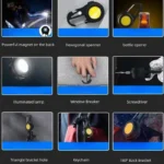 چراغ شارژی چند کاره مدل COB rechargeable keychain light 6IN1