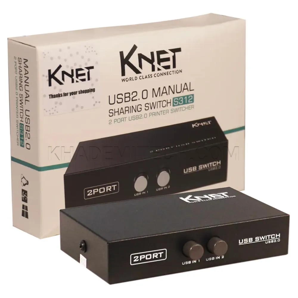 e50c4a9558f12c45a98c4234a0dc8fbddee647ce3d96be06ff963672c20f83e6.webp دیتا سوئیچ دستی پرینتر کی نت مدل KNET S312 2Port