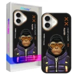 قاب اپل مدل Nimmy Cool Cute Gorilla IPHONE16 مشکی