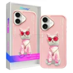 قاب اپل مدل Nimmy Cool Cute White rich beauty IPHONE 16 صورتی