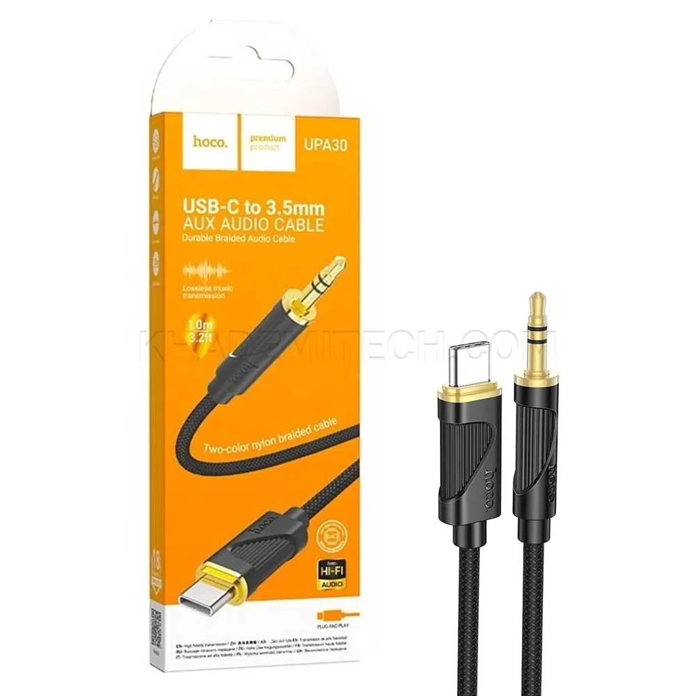 e536229def26fe724528b7df70ee987004f3a3547c3cf6366d6ed00a1284c77c.webp کابل صدا هوکو مدل HOCO UPA30 AUX Type-C