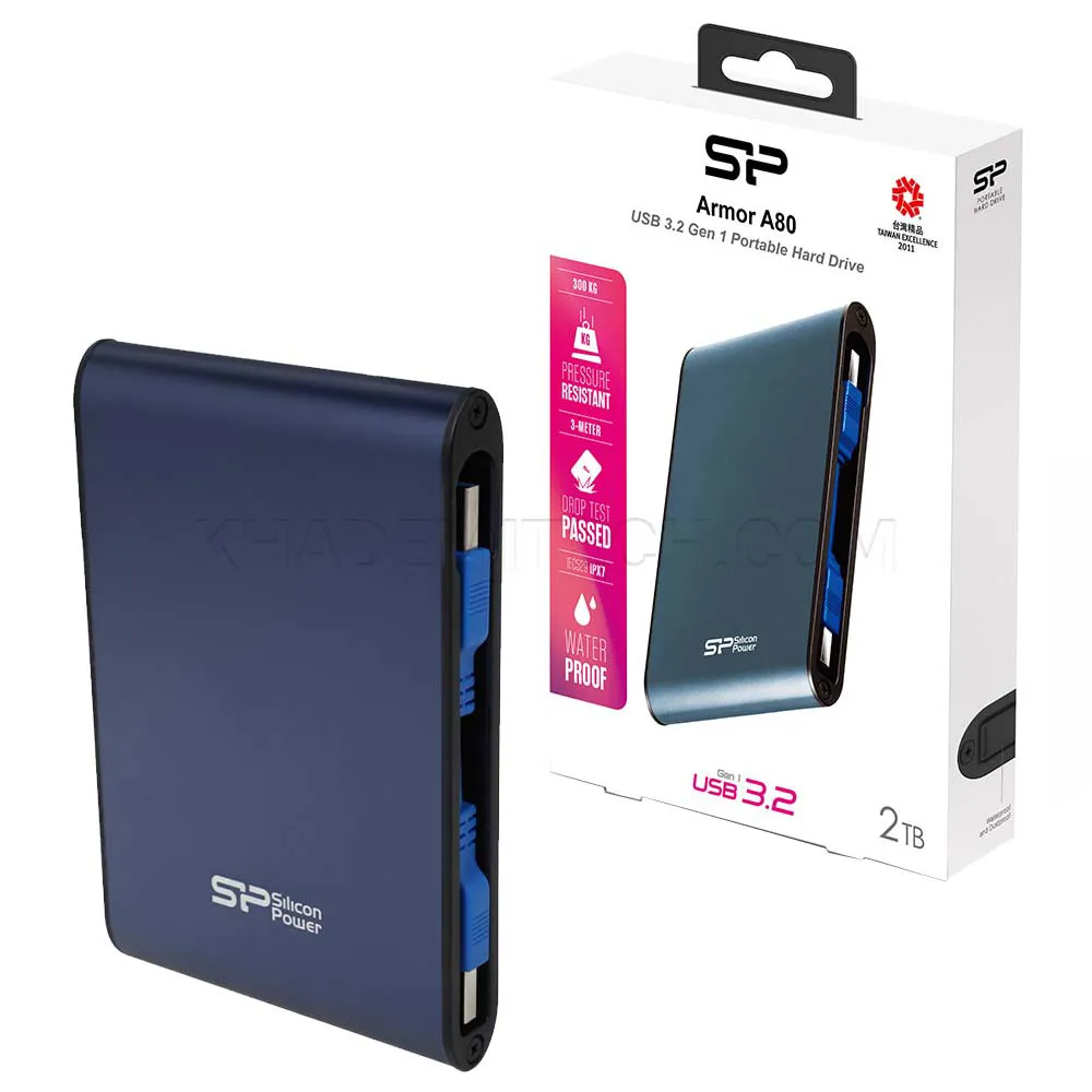 e545e2de9b9f6e88e21021f7283b230794751b0e8ceb6ad608d9f6d188ae3940.webp هارد اکسترنال سیلیکون پاور مدل Armor A80 2T USB 3.2 Gen 1 مشکی