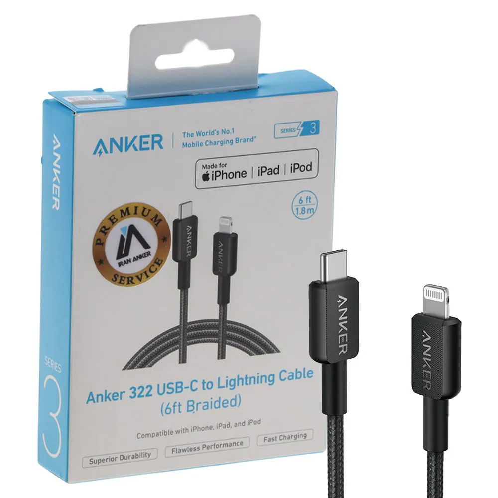 e5982c2122b052fad5c204f1983aa4ac2422c580beff7d2223052f1aba69d1c7.webp کابل لایتنینگ انکر مدل ANKER A81B6H11 IPHONE PD مشکی گارانتی اصلی