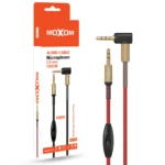 کابل صدا AUX میکروفن دار موکسوم مدل MOXOM 1M AUX-42M قرمز