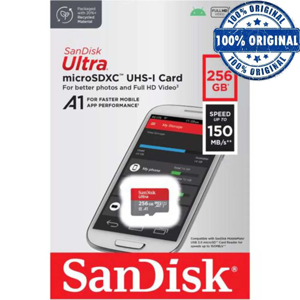 fac7b357ef50b6fba34e2812268b48c26d3af9c23666abdbf0be3b1aaba63491.webp رم میکرو سندیسک مدل SANDISK 150MB A1 256G