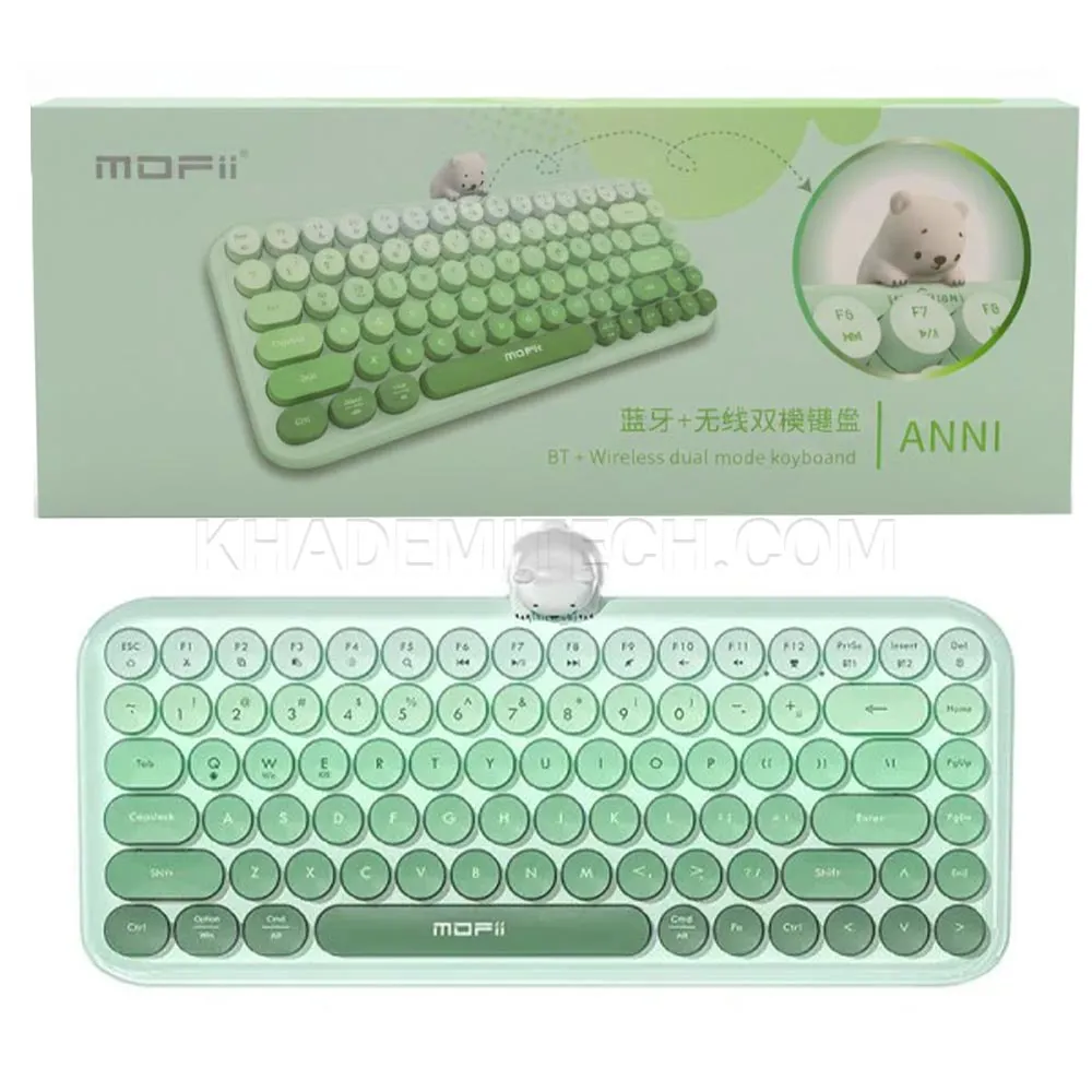 fe0b16eb701c2a362cd70dd4a0a9385f0fddb88ec56ed35b30a13b62612e371e.webp کیبورد بی سیم مافی مدل MOFII ANNI فانتزی سبز