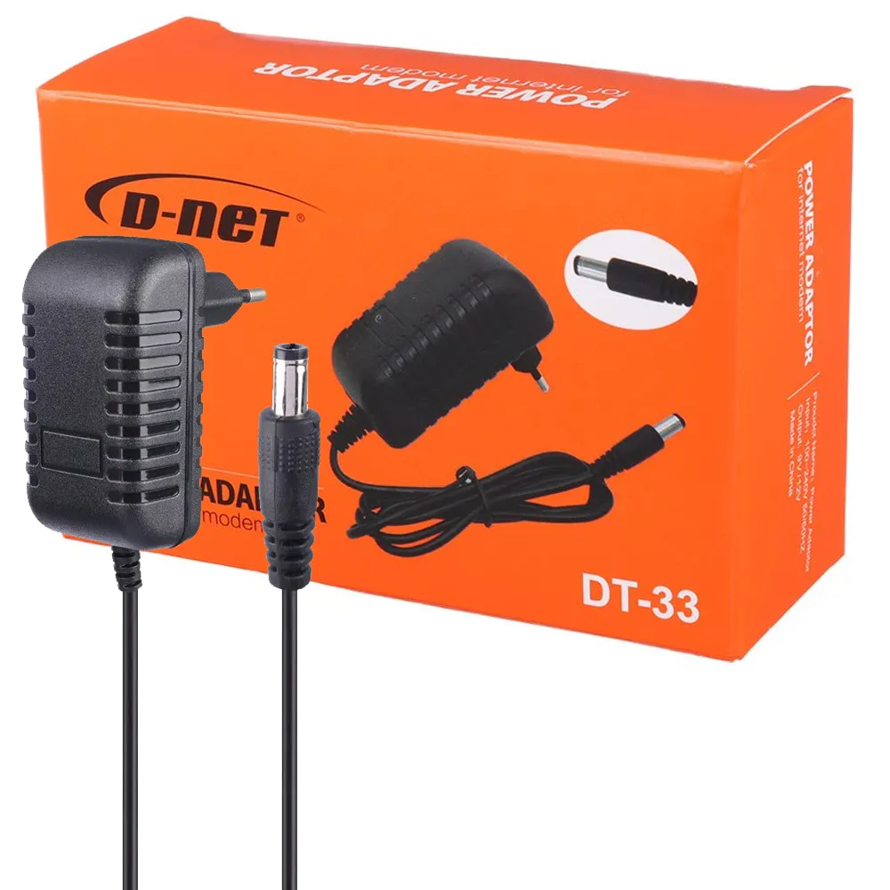 fe3595fd40f8384bf8ff23661ec9fd29b8825b1635facc9d45029785c31c7c1e.webp آداپتور مودم دی نت مدل DT-33 12V 2A